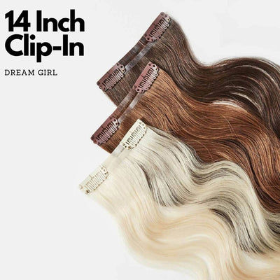 Dream Girl Gold Clip In 14 inch Human Hair Extensions-Just Right Beauty UK