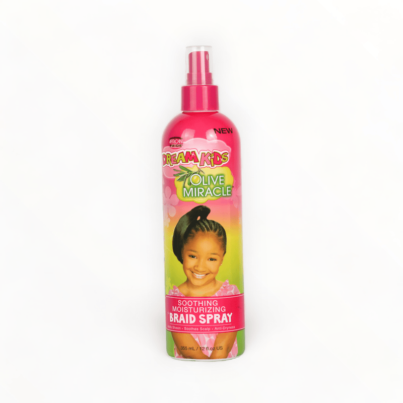 African Pride Dream Kids Olive Miracle Soothing Braid Spray 12oz /355ml-Just Right Beauty UK