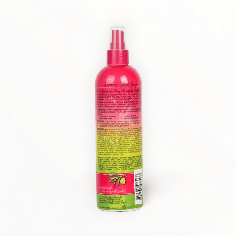 African Pride Dream Kids Olive Miracle Soothing Braid Spray 12oz /355ml-Just Right Beauty UK
