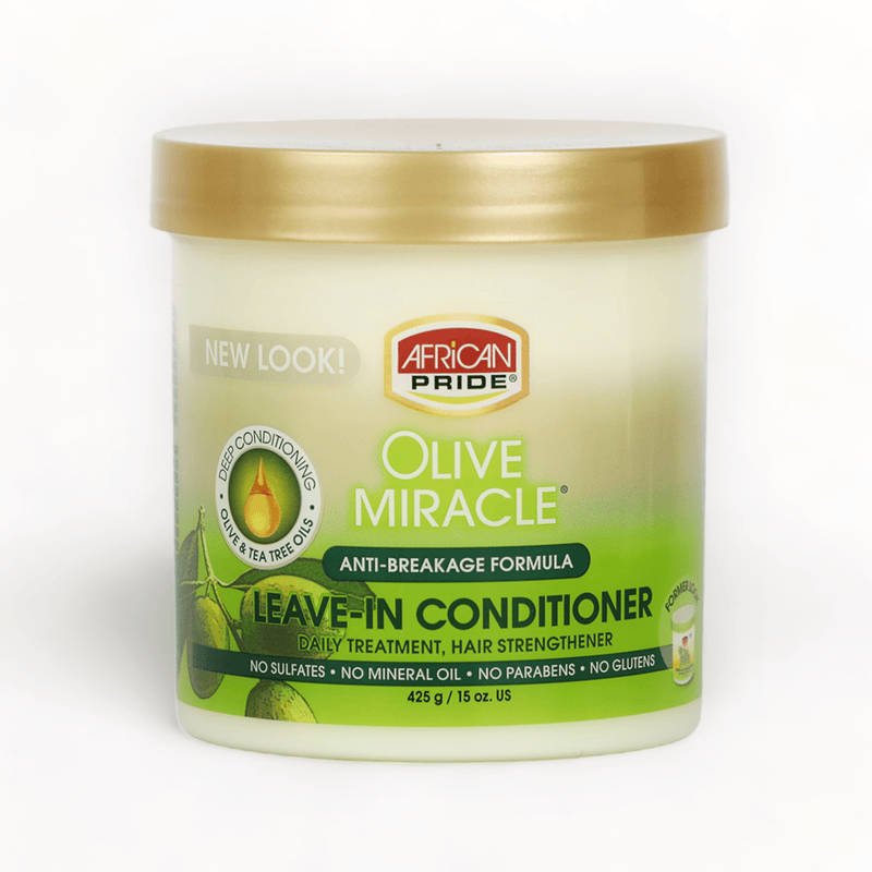 African Pride Olive Miracle Anti-Breakage Leave-In Conditioner 15oz/425g-Just Right Beauty UK