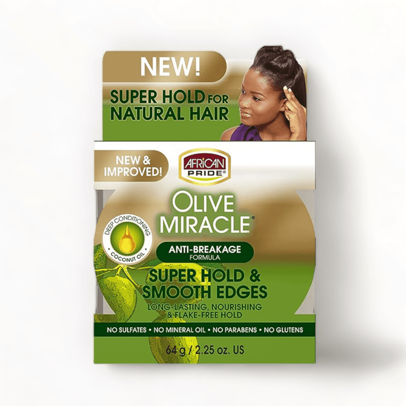 African Pride Olive Miracle Silky Smooth Edges 2.25oz / 64g-Just Right Beauty UK