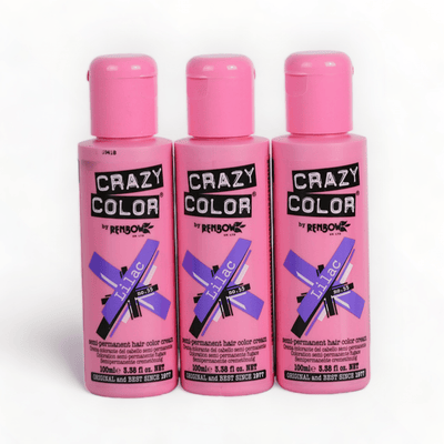 Crazy Color Lilac (Col. 55) Semi Permanent Dye Pack of 4-Just Right Beauty UK