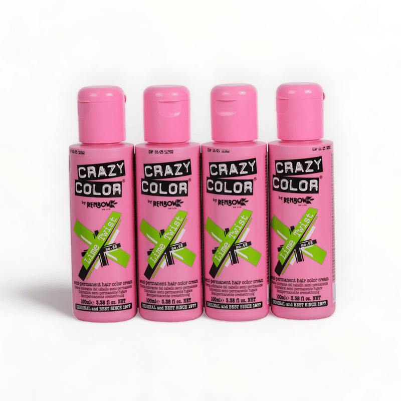 Crazy Color Lime Twist (Col. 68) Semi Permanent Dye Pack of 4-Just Right Beauty UK