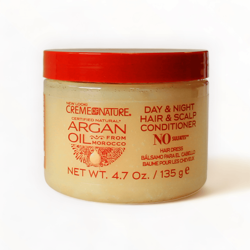 Creme Of Nature Argan Oil Day & Night Hair & Scalp Conditioner Hair Dress 4.7oz/135g-Just Right Beauty UK