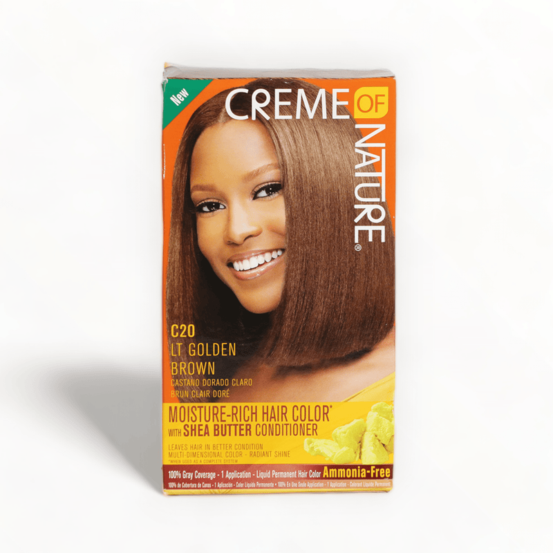 Creme Of Nature Moisture Rich Permanent Hair Colour Light Golden Brown Col. C20-Just Right Beauty UK