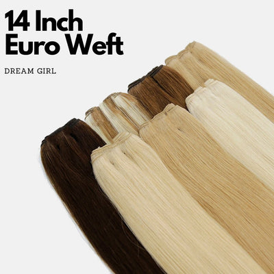 Dream Girl Gold Silky Straight 14 inch 100% Human Hair Extensions-Just Right Beauty UK
