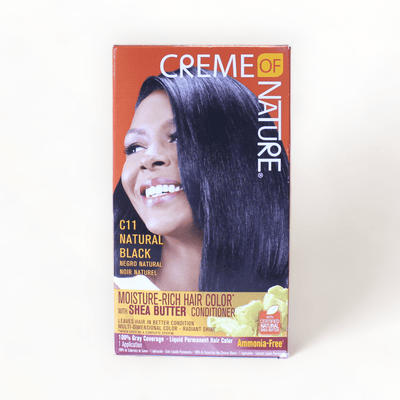 Moisture-Rich Hair Color C11 Natural Black with Shea Butter Conditioner-Just Right Beauty UK