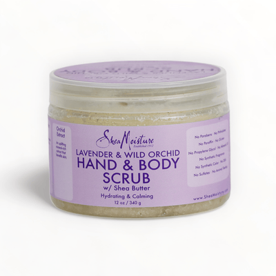 Shea Moisture Lavender and Wild Orchid Hand and Body Scrub 12oz/240g-Just Right Beauty UK