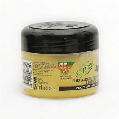 SofNFree Black Castor Oil,Flaxseed Oil,Argan Oil & Grapeseed Oil Gel 8.45oz/250ml-Just Right Beauty UK