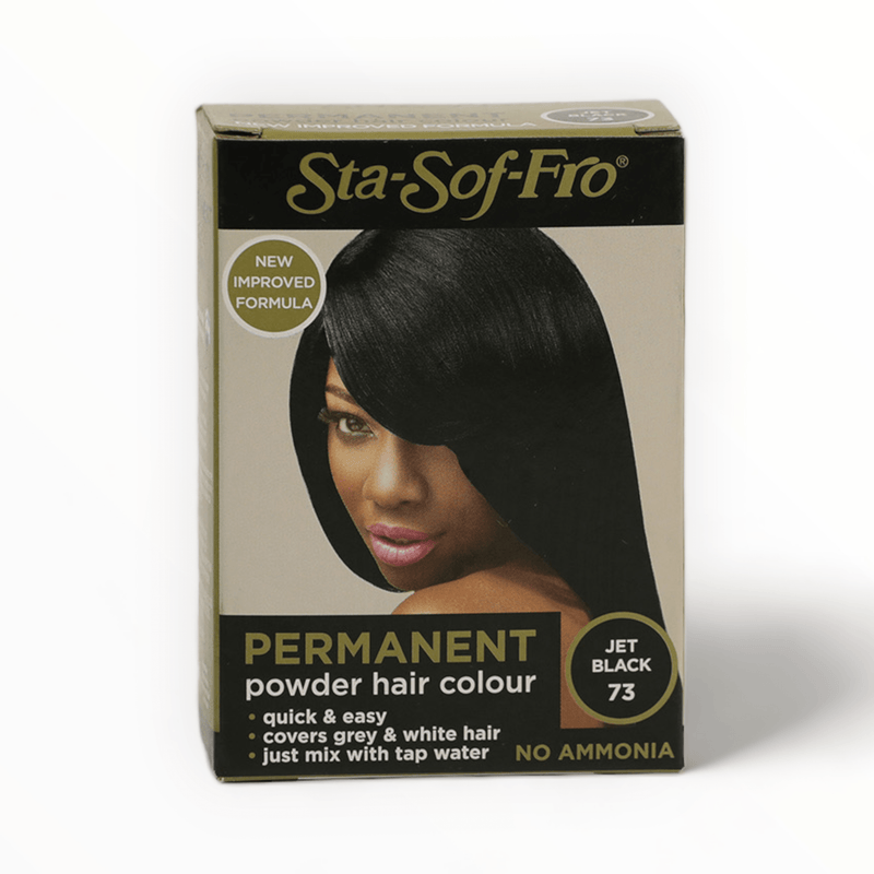 StaSofFro Permanent Powder Hair Colour 73 Jet Black 8g-Just Right Beauty UK